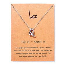 12 Constellation Leo Aries Gemini Message Card Jewelry Pendant Necklace Chain Necklaces For Women Birthday Gifts 2024 - buy cheap