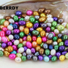 Cuentas de perlas Akoya coloridas, lote de 100 unids/lote de cuentas de perlas sueltas de colores Akoya, 7-8MM 2024 - compra barato