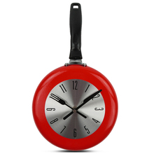 Креативные металлические настенные часы для сковороды, кварцевые бесшумные кухонные часы, декоративные настенные часы из нержавеющей стали, современный дизайн 2024 - купить недорого