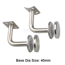 8PCS 40mm Base Dia Brushed Stainless Steel Stair Guard Handrail Glass Mount Support Wall Bracket JF1861 2024 - buy cheap