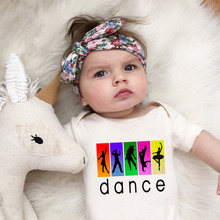 DERMSPE Fashion Newborn Baby Boy Girl Short Sleeve Letter Dance Cartoon Cotton Romper Summer Baby Jumpsuits  Clothes Hot Sales 2024 - buy cheap
