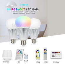 Bombilla inteligente MiBOXER FUT012 E27, 9W, RGB + CCT, 110V, 220V, Control remoto a todo Color, Compatible con WiFi, 4 zonas, mando a distancia 2024 - compra barato