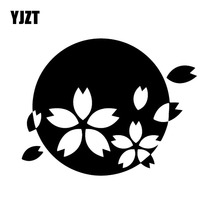 YJZT 14.9X11.6 CM Flor Engraçado Vinyl Decal Adesivo de Carro Janela Do Carro Japão JDM Preto/Prata C26-0156 2024 - compre barato