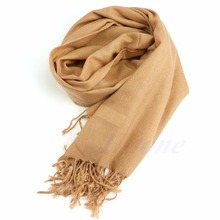 KLV 8 Colors New Fashion Women Cotton Blend Long Scarf Tassels Warm Scarves Pure Color Cashmere Scarf 2024 - buy cheap