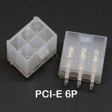 30 peças conector 4.2mm pc placa gráfica computador pci-e GPU-6Pin 5557 pino reto soquete fêmea transparente 2024 - compre barato