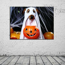 Дизайнерский домашний декор животные фотографии для рисования милая собака абстрактные картины на холсте Современная абстрактная картина маслом Хэллоуин 2024 - купить недорого