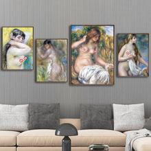 Impresión para decoración del hogar para mujer, lienzo de cuadros artísticos de pared, póster, impresiones en lienzo, pinturas francesas pierre-auguste Renoi desnuda 2024 - compra barato