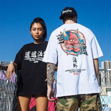 Hip Hop T Shirt Men Japan Print T-shirt Harajuku Tshirt Streetwear Casual Short Sleeve Summer Tops Cool Devil Printed T Shirt 2024 - buy cheap