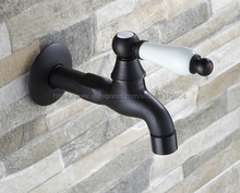 Grifo montado en la pared de la piscina fregona de latón de aceite negro, grifo de agua fría de cocina simple Nav117 2024 - compra barato