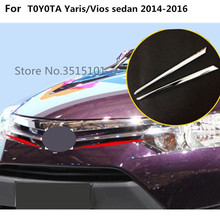 Cubierta media embellecedora de coche ABS cromado, rejilla delantera, moldes de rejilla, 2 uds., para Toyota Vios/Yaris sedan 2014 2015 2016 2024 - compra barato