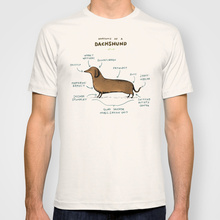 Anatomy Of A Dachshund Fashion Unique Classic Cotton Men Round Collar Short Sleeve T-shirt Design 2024 - buy cheap