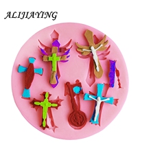 1Pcs Silicone Mould cross Sugarcraft Cake Decorating Fondant mold molds for cake decorations tools D0574 2024 - buy cheap