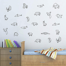 DIY Origami Animals Vinyl Wall Decal Bedroom Geometric Wall Tattoo Pattern Kids Room Decoration Nursery Stickers Wallpaper Z610 2024 - buy cheap