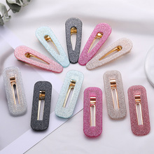 2021 New Glitter Acetate Acrylic Hairpins Fashion Women Girls Barrettes Rectangle Drop-Shaped Hollow Geometric Hair Accessories 2024 - buy cheap