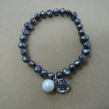 100% nature freshwater pearl bracelet,black pearl bracelet 2024 - buy cheap