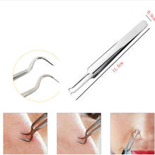 Bend Curved Blackhead Acne Clip Tweezer Facial Skin Cleaning Tool Comedone Pimple Remover Extractor Stainless Steel 2024 - buy cheap