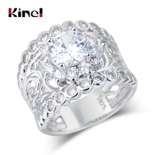 Роскошные Большие кольца Kinel для женщин с фианитом модные обручальные кольца с камнем для свадьбы Новинка 2018 2024 - купить недорого