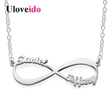 Uloveido 925 Sterling Silver Necklaces & Pendants Customized Pendant Necklace Women Infinity Letter Personalized Jewelry Y412 2024 - buy cheap