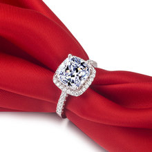2CT Cushion Moissanite Diamond Engagement 18K White Gold AU750 Ring Female Wedding Ring Gift For Girl Friend Promise Love 2024 - buy cheap