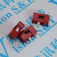 Interruptor DIP de 500 piezas, DS-01 rojo/azul, 1 P, 1 posición, paso de 2,54mm, 2 filas, 2 pines 2024 - compra barato