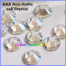 Free Shipping! 1440pcs/Lot, AAA Chinese Top Quality ss6 (1.9-2.1mm) Crystal/Clear Flat Back Nail Art Non Hotfix Rhinestones 2024 - buy cheap