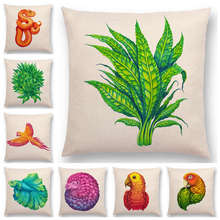 25 Newest Design Available Watercolor Plants&Animals  Cushion Cover Flowers Pillowcase 2024 - buy cheap