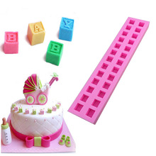 Molde en inglés 3D para bebé, bloque de construcción, Fondant, pastel, Chocolate, herramienta de decoración para hornear, Sugarcraft E309 2024 - compra barato