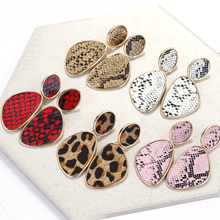 AENSOA Punk Vintage Snake Skin Dangle Drop Earrings For Women Statement Geometric Earrings Party Fashion Jewelry Wholesale 2024 - buy cheap