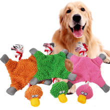 Cão de estimação quente brinquedo squeaky durável bonito pato fazendo som pelúcia cachorro mastigar brinquedos treinamento dentição para cães médios pequenos 2024 - compre barato