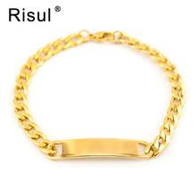 bracelet Men Chain & Link  Bracelets fashion gold  Stainless Steel couples jewelry ID Bracelets & Bangles pulseira masculin 2024 - buy cheap