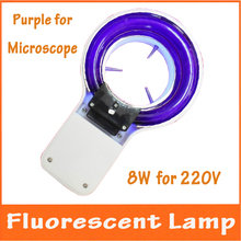 New! 8W Purple Color Violet UV Light Microscope Fluorescent Ring Bulb Lamp with Adapter 220V for Biological or Stereo Microscope 2024 - buy cheap