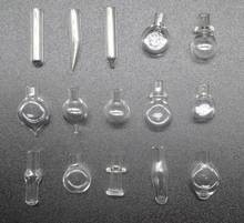 50pcs/lot transparent glass Vial Pendant 5mm metal cap rubber plug charm glass bottle oil miniature gifts vials diy terrarium 2024 - buy cheap