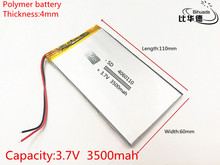 1 шт./лот 3,7 V 3500mAh 4060110 литий-полимерный литий-ионный аккумулятор для Mp3 MP4 DIY PAD DVD 2024 - купить недорого