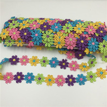 Cinta de encaje con bordado de flores, accesorio de costura hecho a mano, suministros para manualidades, 15 yardas, 2,6 cm 2024 - compra barato