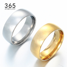 Classic Male Jewelry Gold Color Never Fade Rings Smooth Wide Face 100% Stainless Steel Ring for Men Party Gift 2024 - buy cheap