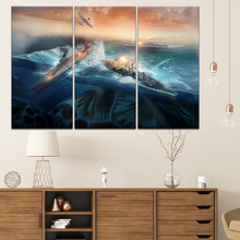 Canvas Painting The Tech Behind World of Warships 3 Pieces Wall Art Painting Modular Wallpapers Poster Print Home Decor 2024 - buy cheap