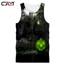 CJLM New Halloween Big Size Fashion Brand Men's Tank Top 3D Printed Pumpkin Castle TankTop Suppliers Man Clothing 2024 - buy cheap