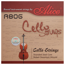 Alice a806 níquel cromo ferida cello string aço encalhado núcleo de cromo níquel ferida acessórios de violino banhado a níquel 2024 - compre barato