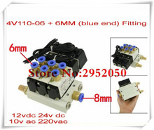 5-позиционный тройной электромагнитный клапан Airtac 4V110-06, 1/8 дюйма, быстроразъемный фитинг, 6 мм, 8 мм, набор быстроразъемных фитингов, постоянный ток 12 В, 24 В, переменный ток 110 В, 220 В 2024 - купить недорого