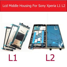 Marco medio LCD frontal para Sony Xperia L1 G3311 G3312 G3313, carcasa de bisel de placa para Sony L2 H3311 H4311, cubierta de chasis de pantalla 2024 - compra barato