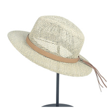 Summer Women Men Travel Beach Sun Hat Elegant Lady Straw Fedora Wide Brim Panama Sunbonnet Sunhat Size 56-58CM 2024 - buy cheap