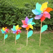 Bonito de alta qualidade 24cm madeira jardim quintal festa moinho vento spinner ornamento decoração crianças brinquedos 2024 - compre barato
