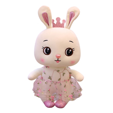 Juguete de peluche de conejo blanco con falda de flor rota, muñeco de peluche de conejo para pareja 2024 - compra barato