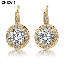 CHICVIE Gold Color Statement Earrings With Stones For Women Crystal AAA Cubic Earrings Wedding fashion Jewelry Earring SER140312 2024 - buy cheap