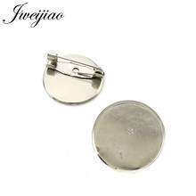 Jweijiao-broche redondo com 18mm, bandejas e base de broche, base de cabochão, 10 tamanhos dz05 2024 - compre barato