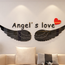 Adesivo de parede 3d de acrílico com asas de anjo para crianças, sala de estar, sala de estudo, arte diy, decoração de parede, decoração de quarto, decoração de parede 2024 - compre barato