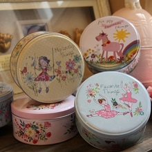 New Exquisite Fair Tale Graffiti Small Round Empty Tin Box Coin Jewelry Storage Case Cookies Storage Box Wedding Christmas Gift 2024 - buy cheap