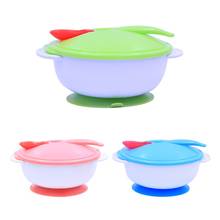 Baby Feeding Bowl with Sucker and Temperature Sensing Spoon Suction Cup Bowl Dishes Slip-resistant Tableware 2024 - buy cheap