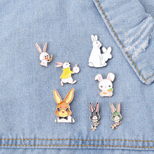 Cute Bunny Brooch Metallic Color Badge Silk Scarf Collar Corsage Bag Clothing Accessories Decorative Creative Secret Rabbit 2024 - buy cheap