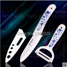 Kitchen Ceramic Knife Sets Cooking Tools cozinha faca de Fruit Knife in Ceramic Peeler Classic Blue White Chinese Style cuchillo 2024 - buy cheap